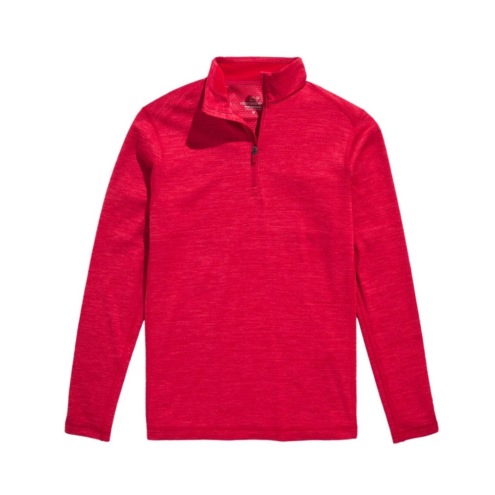 Vineyard Vines Men's Collegiate Red Blank Sankaty Performance Quarter-Zip